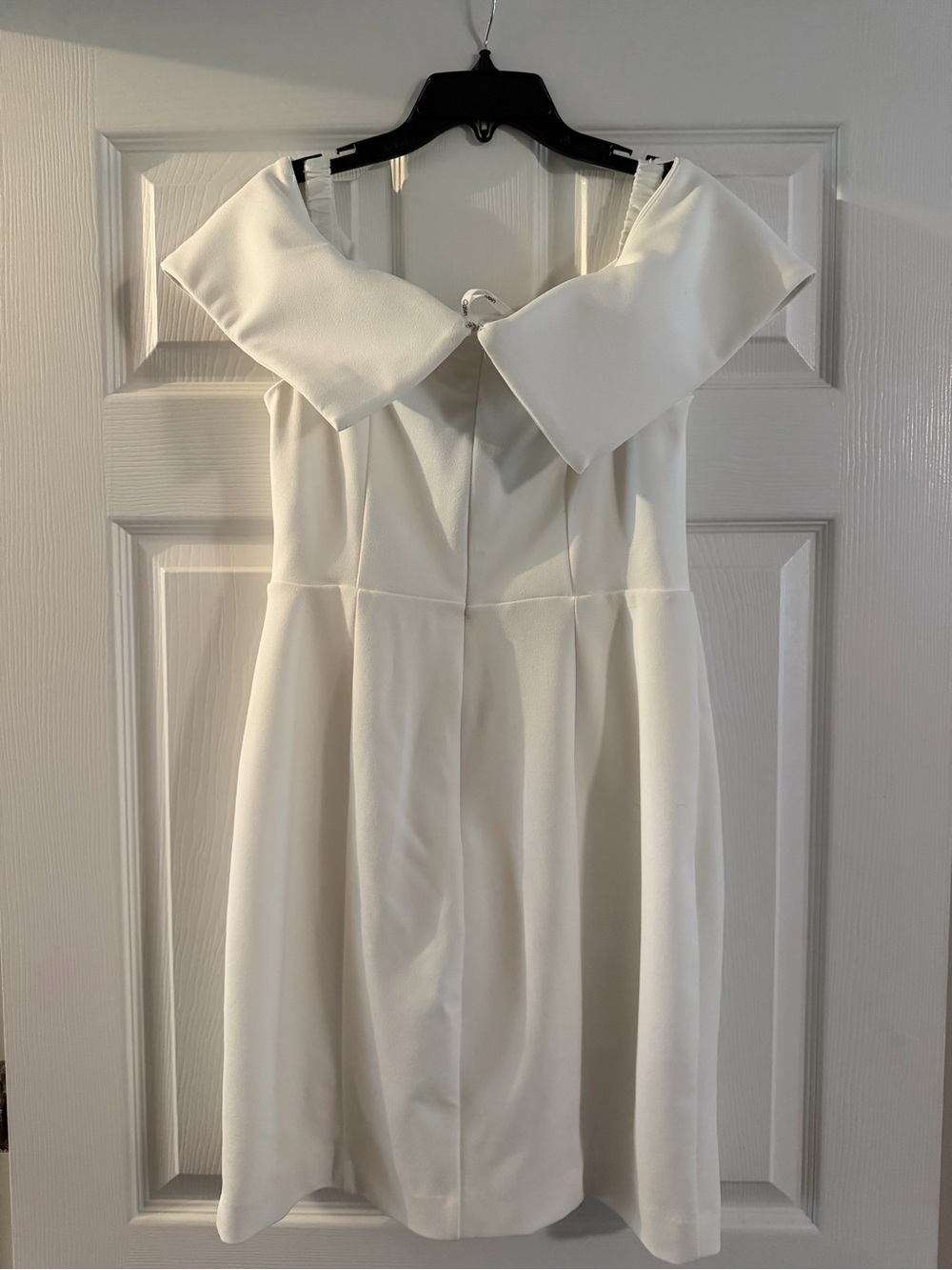 Calvin Klein White Off-Shoulder Ruffle Mini Dress - Picture 2 of 4